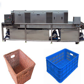 آلة تنظيف الصناديق البلاستيكية لتخزين الخضروات ، دوران الصناديق الصناعية الدوارة