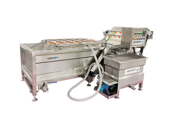 آلة غسل الخضروات بالموجات فوق الصوتية 2500 مم 500 كجم / ساعة SS304